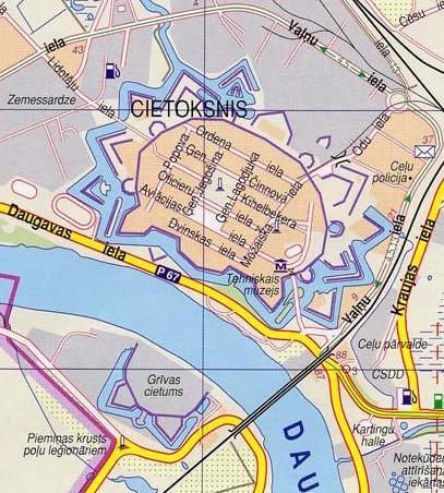 Modern Map of Dugavpils Fortress
