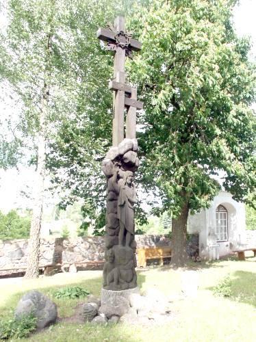 Wooden Cross in Churchyard