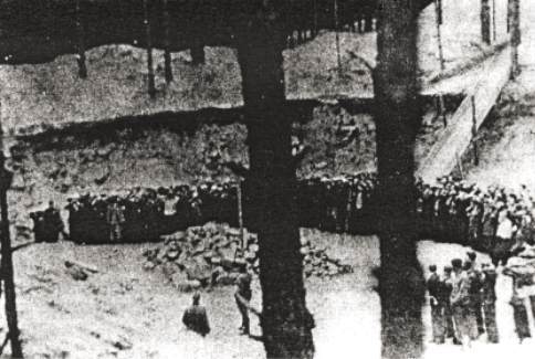 Jews being led to their deaths at Ponar