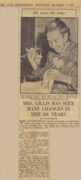 Augusta Gillis reaches 100