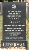 Hedley Lederman - gravestone