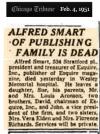 Chicago Tribune, 4/2/1951/, Obituary for Alfred Smart